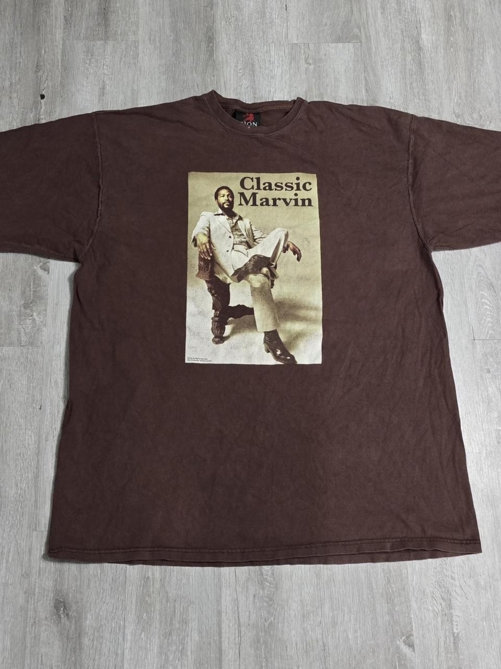 Vintage 2004 Zion Rootswear Marvin Gaye Brown Tee Mens Size 2XL